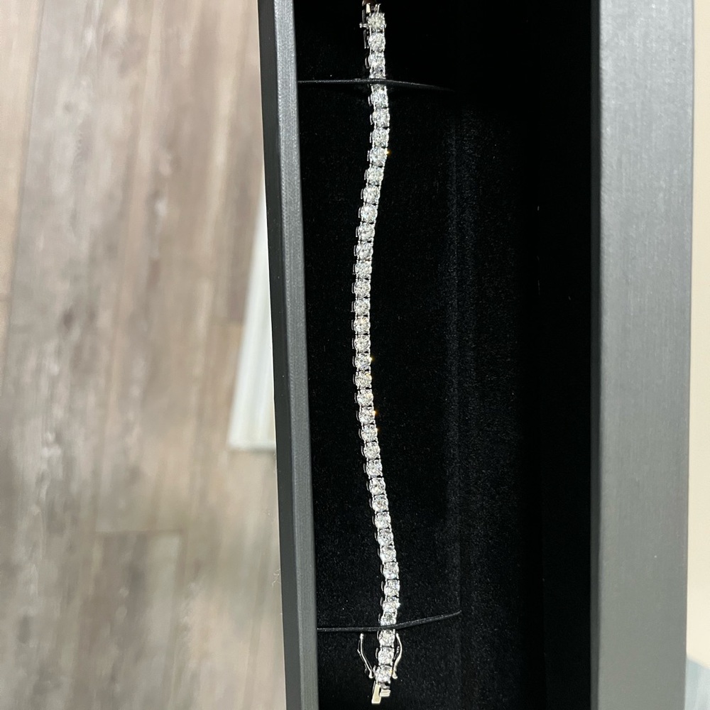 Classic White Crystal Tennis Bracelet - Women Jewelry